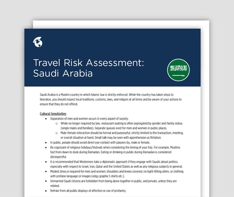 travel risk assessment example