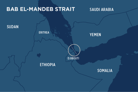 bab el-mandeb chokepoint map