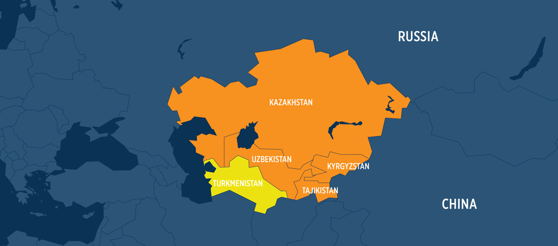 Map of Central Asia region.