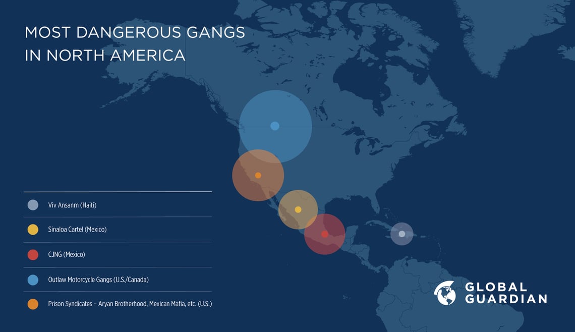 most dangerous gangs in north america map