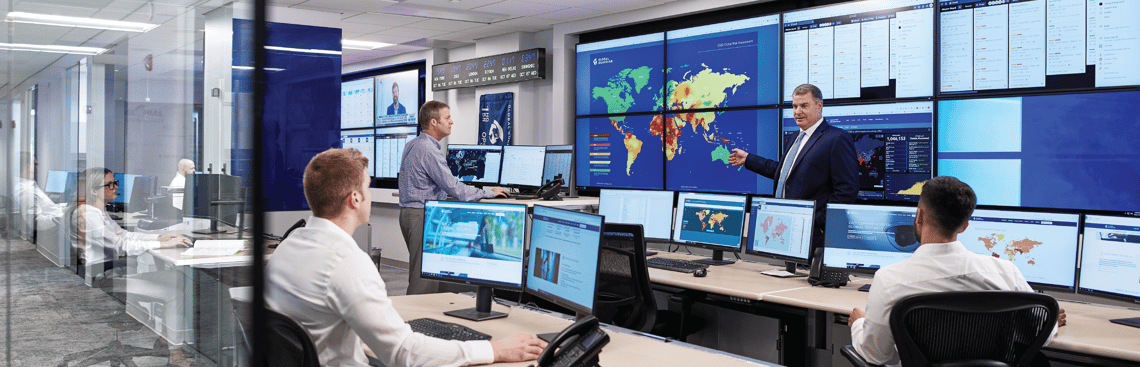 Image of a global security operations center
