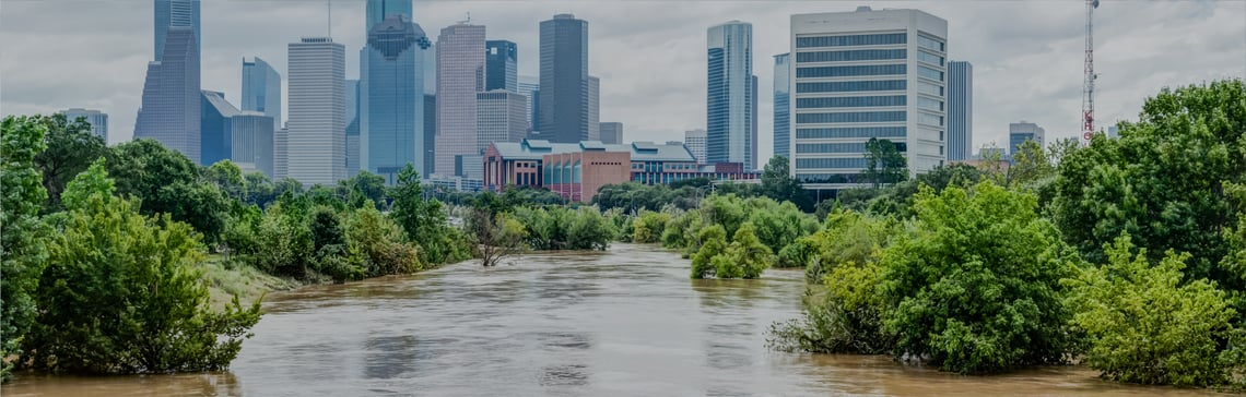 Flooding in Houston, Texas following Hurricane Harvey.