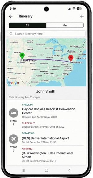 HALO - Android - Itinerary