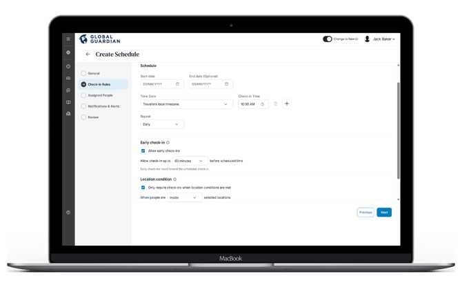 HALO - Check-In Schedules - Create Schedule - Check-In Rules-1