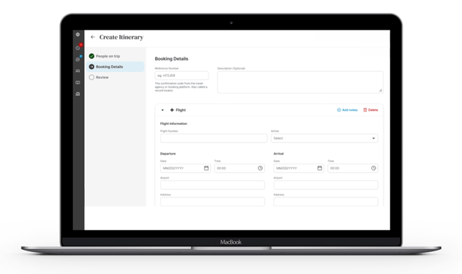 HALO - Manually Adding an Itinerary - Booking Details - Add Itinerary Item