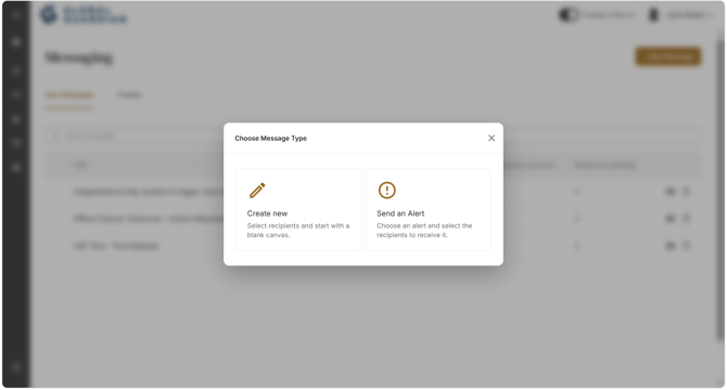 HALO - Mass Messaging - Choose Message Type