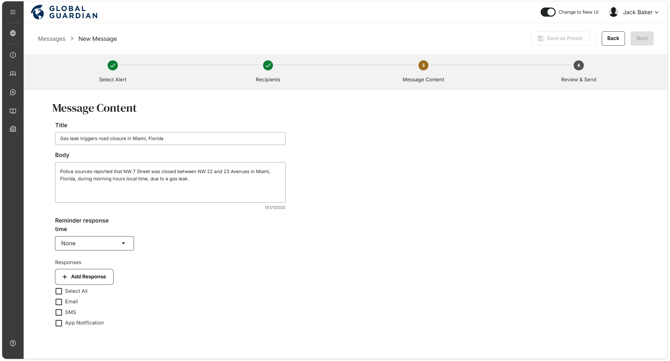 HALO - Mass Messaging - Message Content - Pre-populated