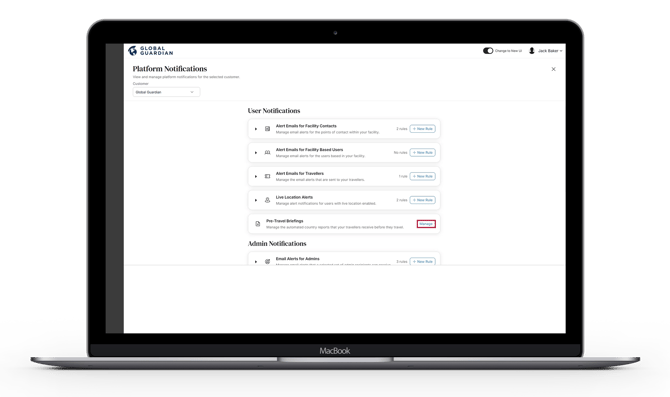HALO - Platform Notifications - Pre-Travel Briefings - Manage-2