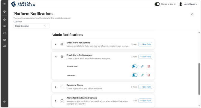 Manager Notifications - Admin Notifications