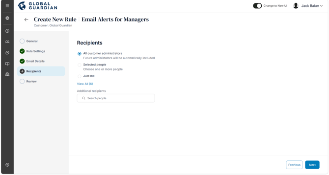 Manager Notifications - Recipients