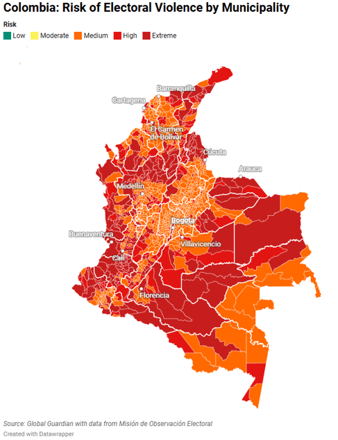 Map - Colombia Risk of Electoral Violence by Municipality_April 2026 RB (1)