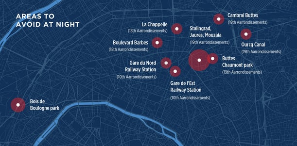 paris olympics areas to avoid at night across city map